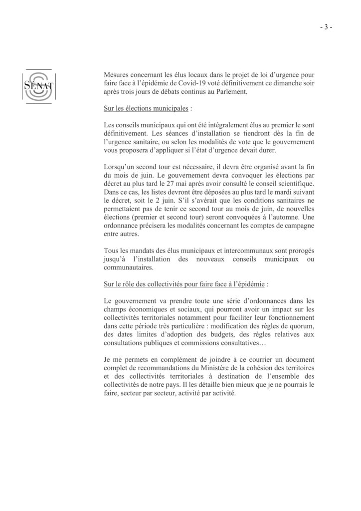 Courrier mobilisation générale elections municipales P1