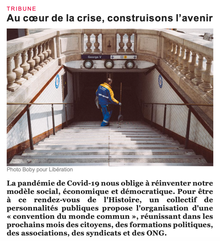 Au cœur de la crise, construisons l’avenir