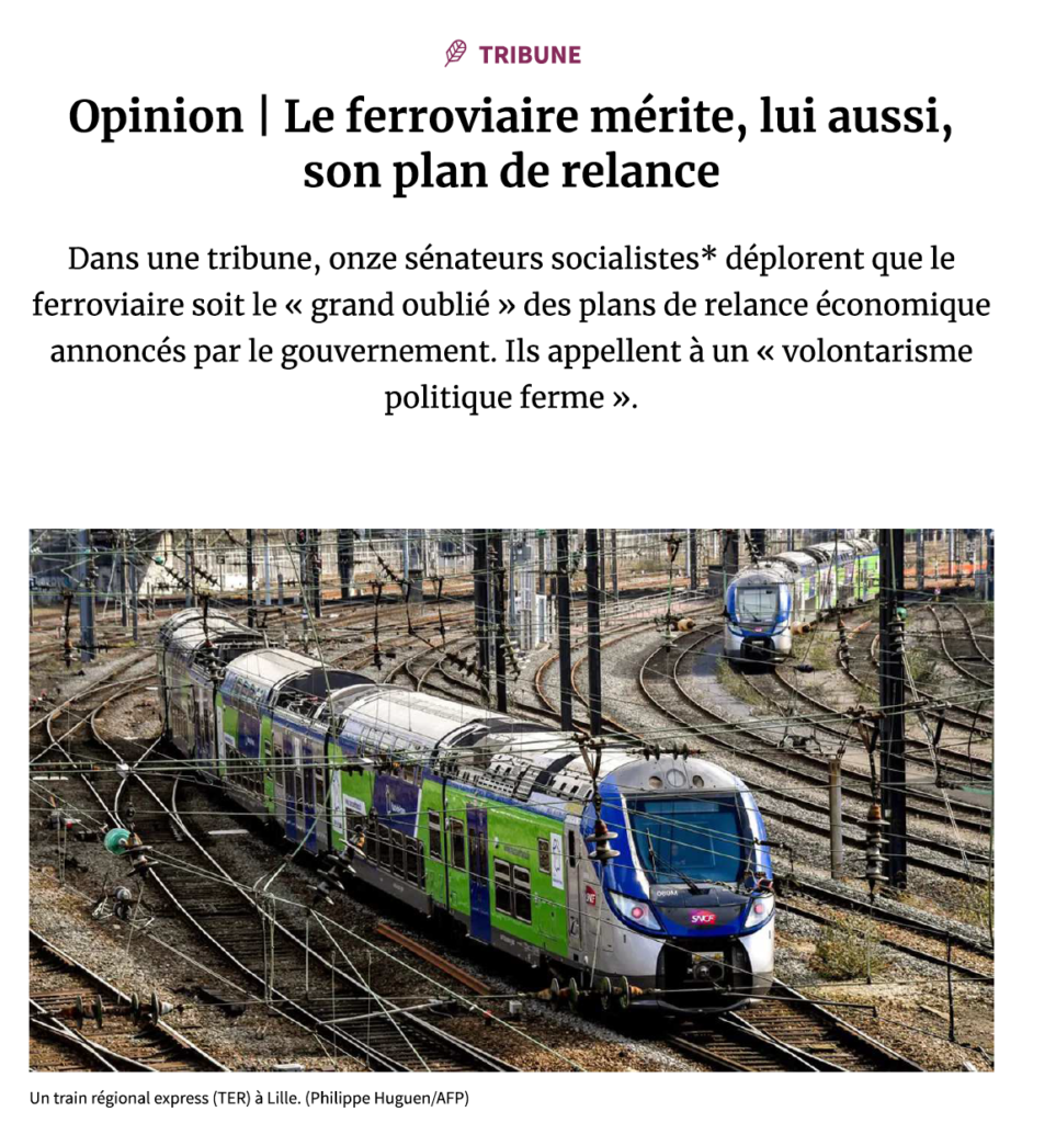 tribune les echos transports plan de relance